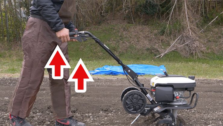 ハンドル持ち上げる