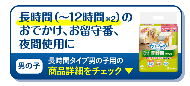 長時間（〜12時間※2）のおでかけ、お留守番、夜間使用に 長時間タイプ男の子用の商品詳細をチェック