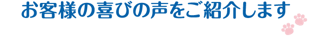 お客様の喜びの声をご紹介します
