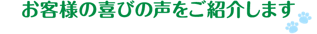 お客様の喜びの声をご紹介します